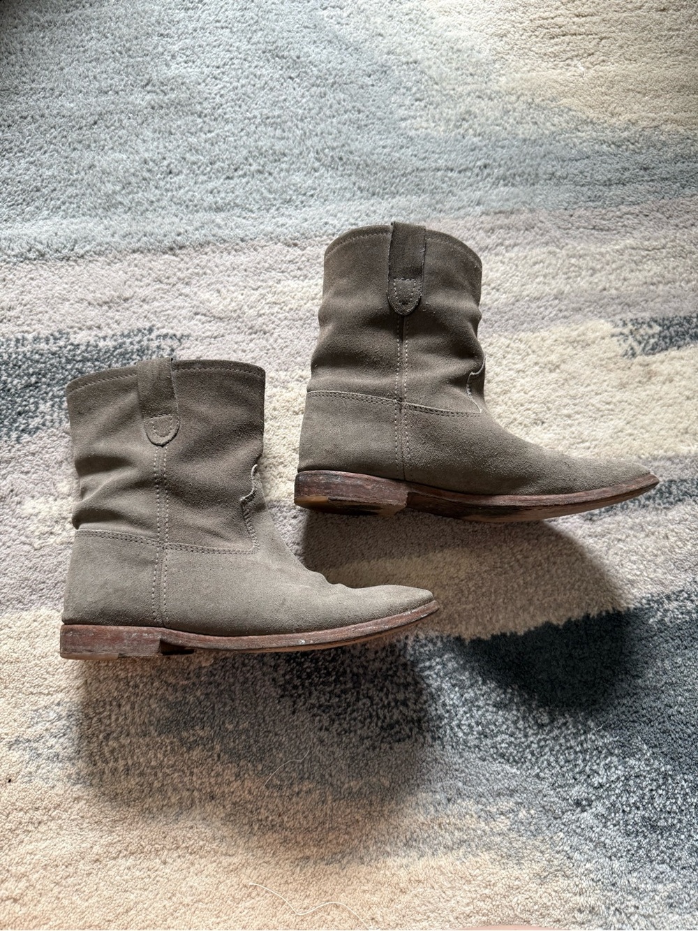 Isabel Marant Women's Suede Mid-Calf Casual Boots - Olive